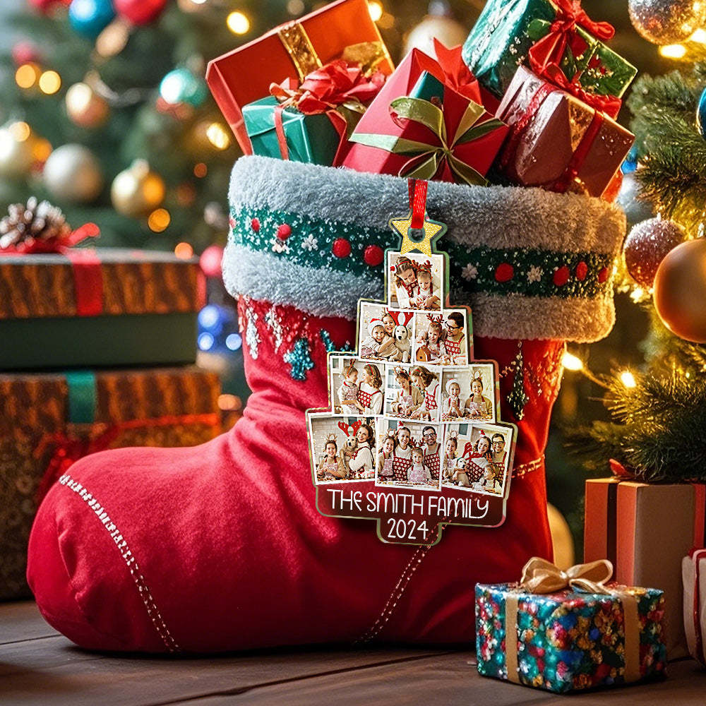 Personalized Photo Christmas Tree Ornament Custom Ornament Christmas Gift for Family -
