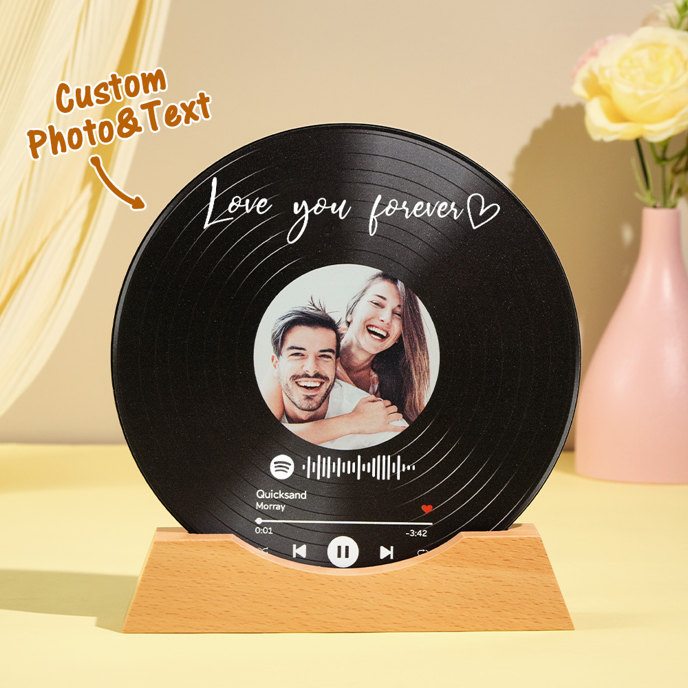 Personalized Vinyl Record with Photo Acrylic Song Plaque Anniversary Gift for Couples Gifts for Friends Birthday Gift for Her Him