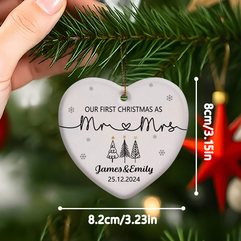 Our First Christmas As Mr & Mrs Ornament, First Married Christmas Ornament 2024, Married Ornament, Wedding Ornament, Mr And Mrs Gifts