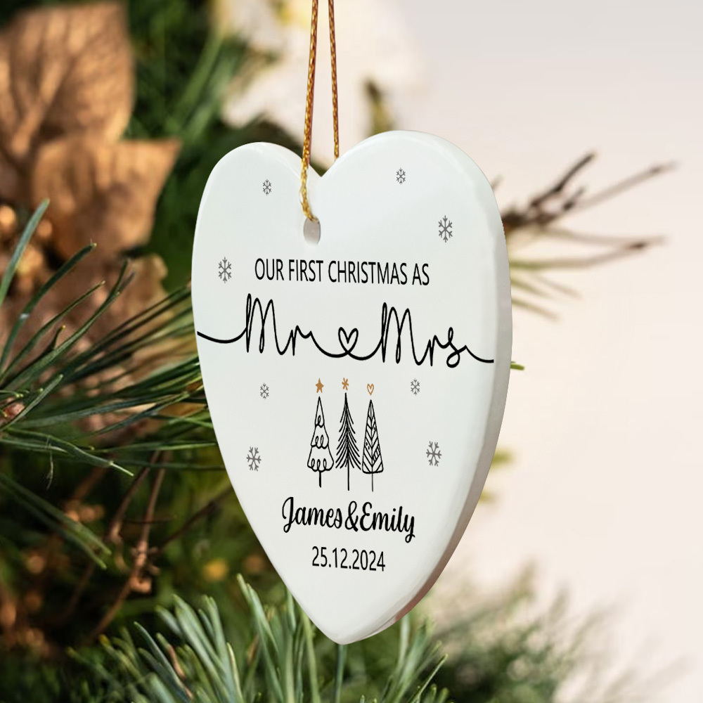 Our First Christmas As Mr & Mrs Ornament, First Married Christmas Ornament 2024, Married Ornament, Wedding Ornament, Mr And Mrs Gifts