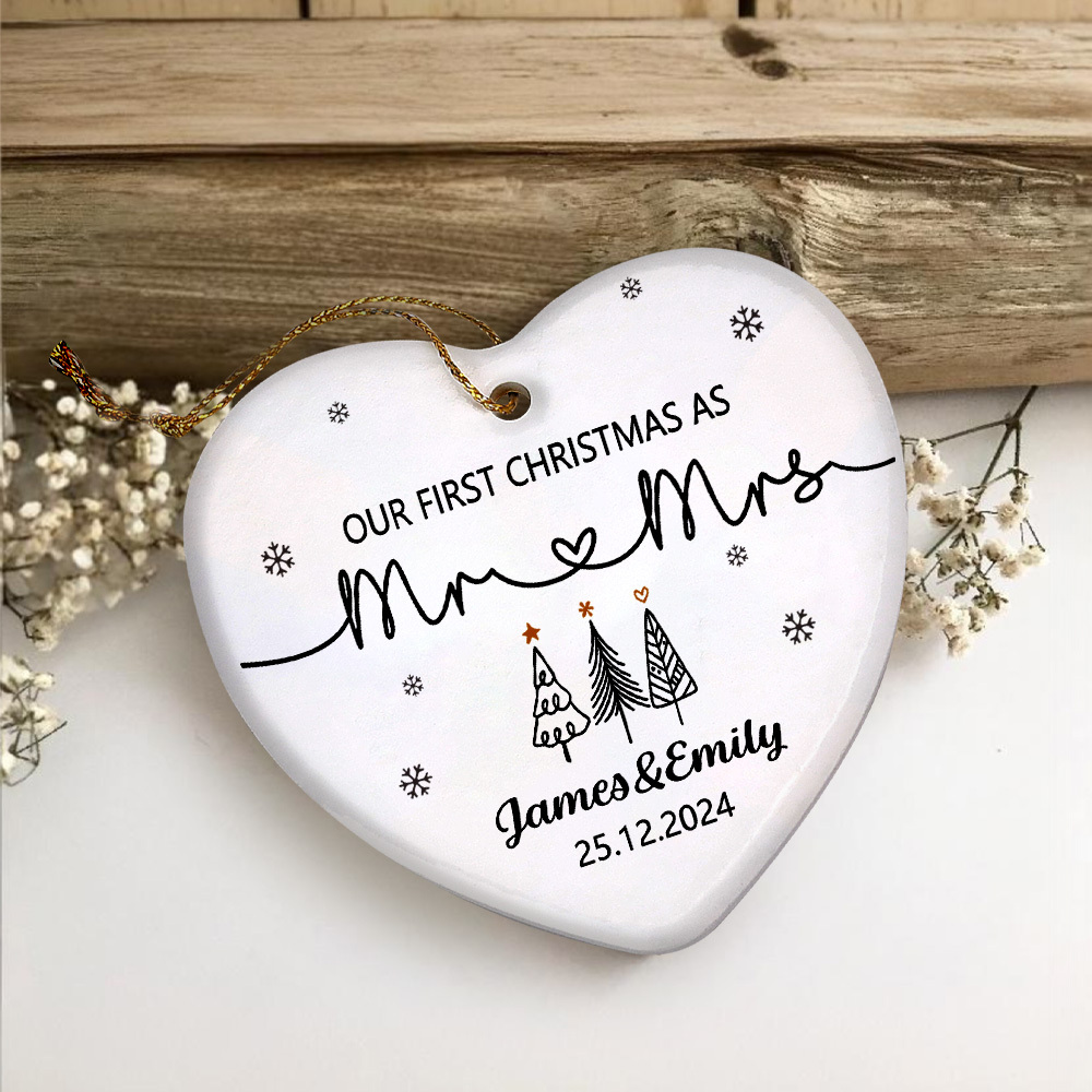 Our First Christmas As Mr & Mrs Ornament, First Married Christmas Ornament 2024, Married Ornament, Wedding Ornament, Mr And Mrs Gifts