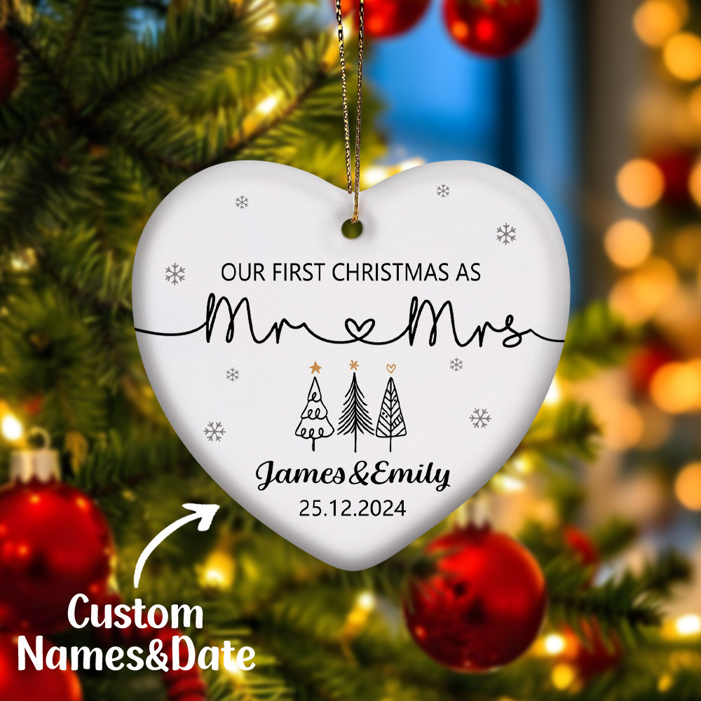Our First Christmas As Mr & Mrs Ornament, First Married Christmas Ornament 2024, Married Ornament, Wedding Ornament, Mr And Mrs Gifts