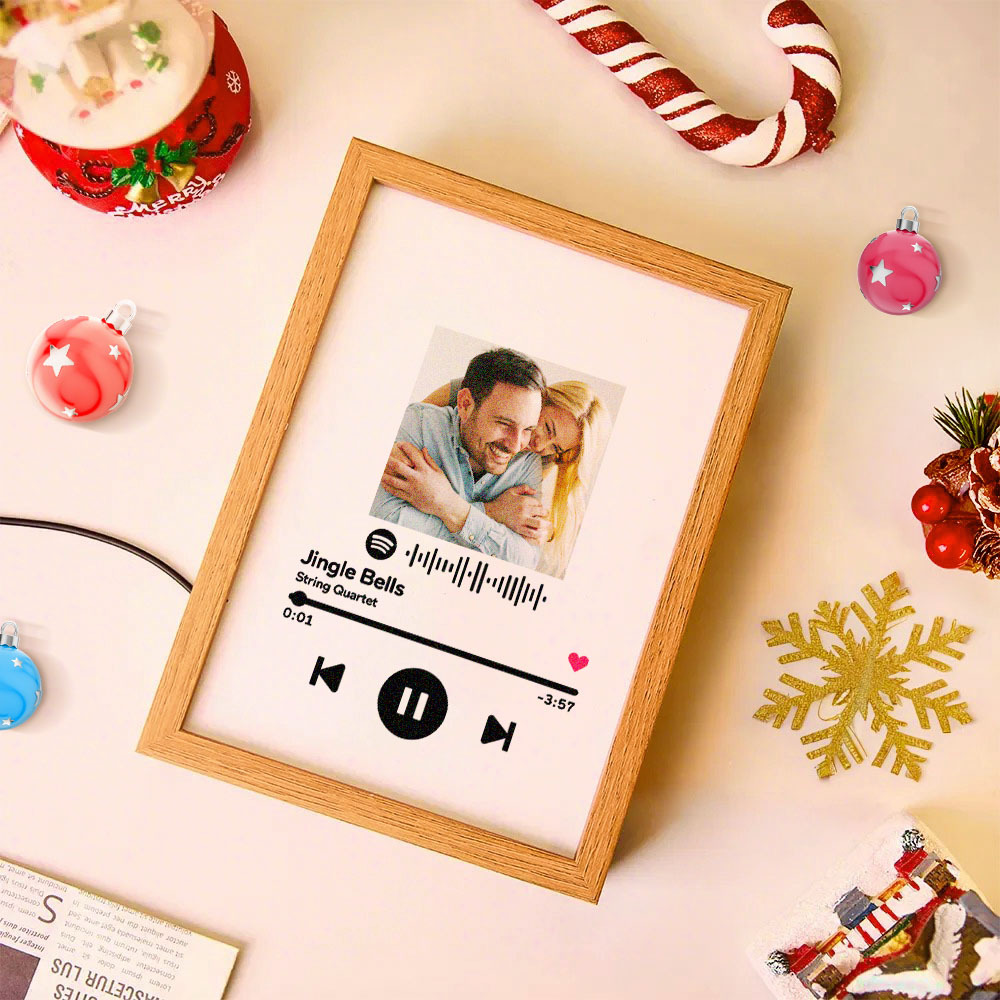 Custom Photo Spotify Music Plaque Personalized Photo and Song Display Decor Christmas Gifts Anniversary Gift For Couples