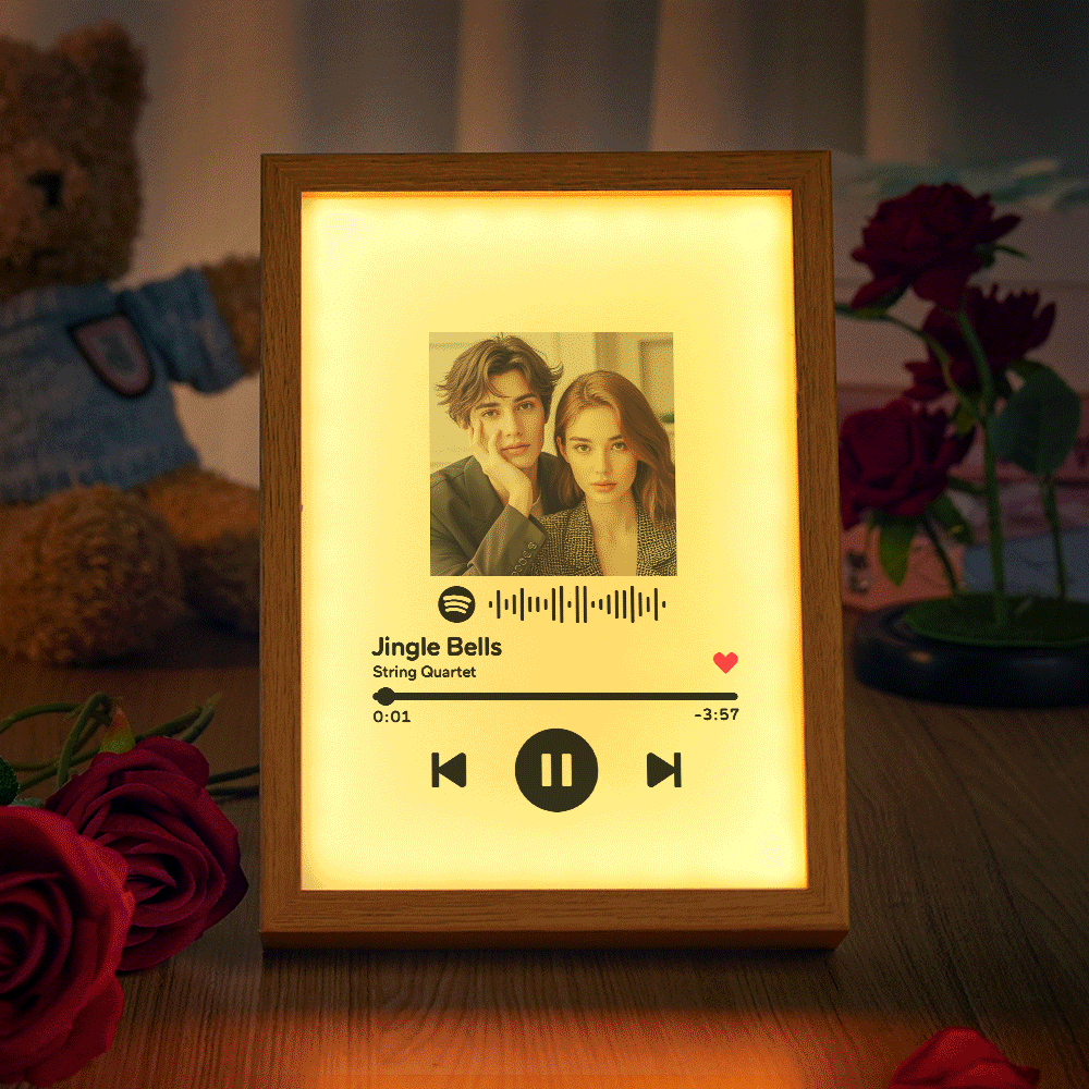 Custom Photo Spotify Music Plaque Personalized Photo and Song Display Decor Christmas Gifts Anniversary Gift For Couples