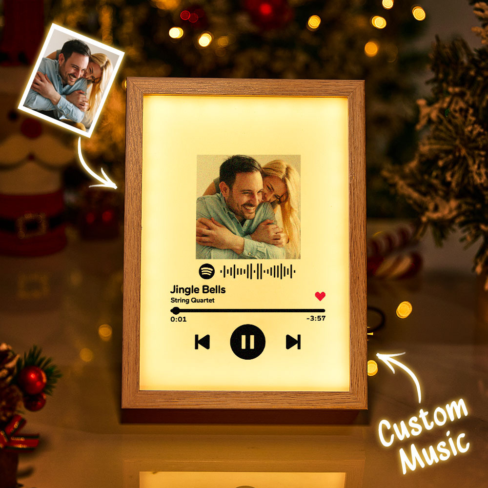 Custom Photo Spotify Music Plaque Personalized Photo and Song Display Decor Christmas Gifts Anniversary Gift For Couples