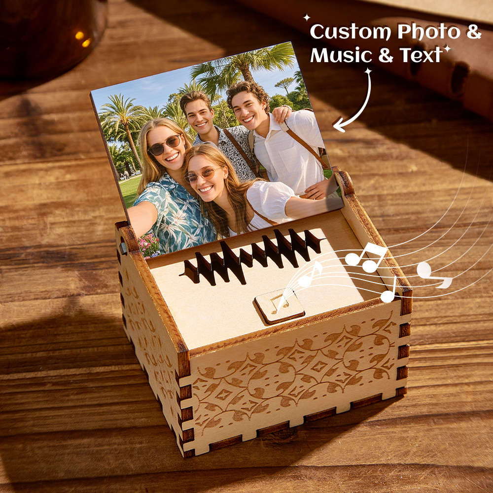 Personalized Friendship Music Box Custom Photo Song Gift for Friends