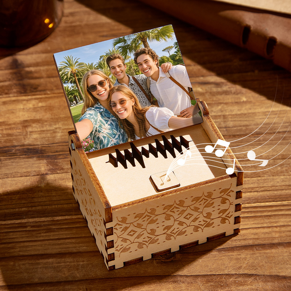 Personalized Friendship Music Box Custom Photo Song Gift for Friends