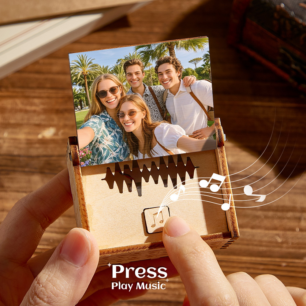 Personalized Friendship Music Box Custom Photo Song Gift for Friends