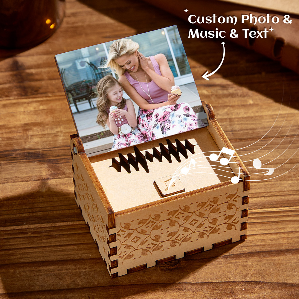 Custom Happy Mother's Day Digital Music Box Personalized Wooden Photo Music Box Gifts for Mom