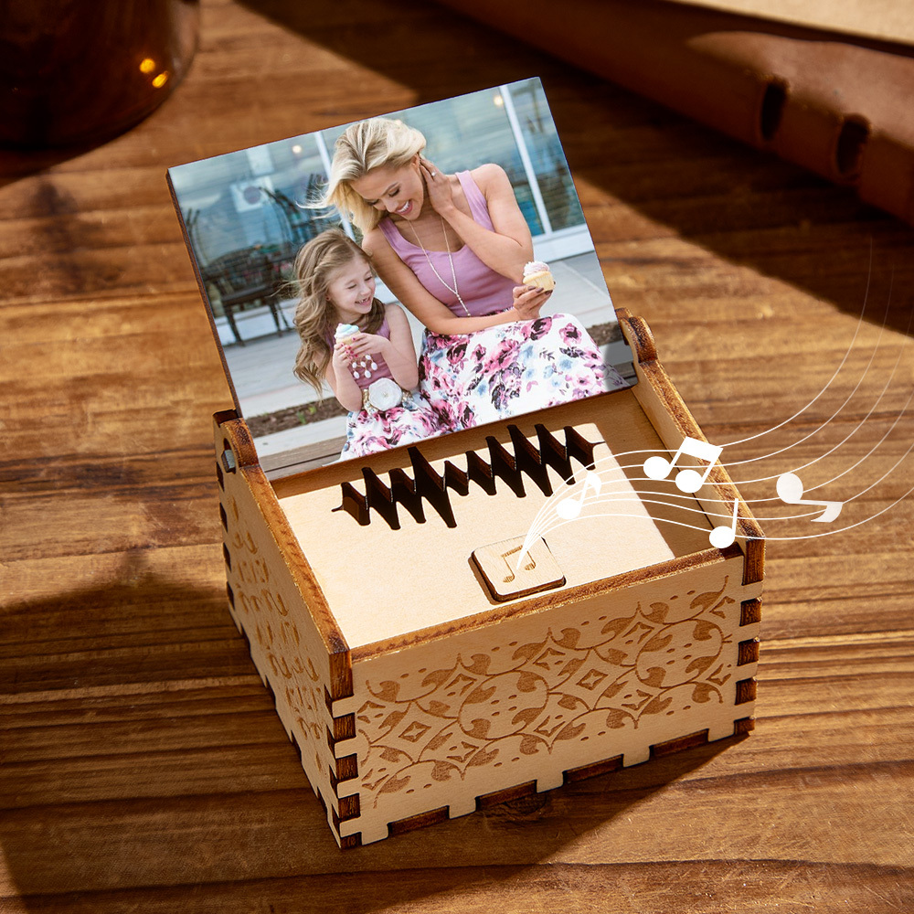 Custom Happy Mother's Day Digital Music Box Personalized Wooden Photo Music Box Gifts for Mom