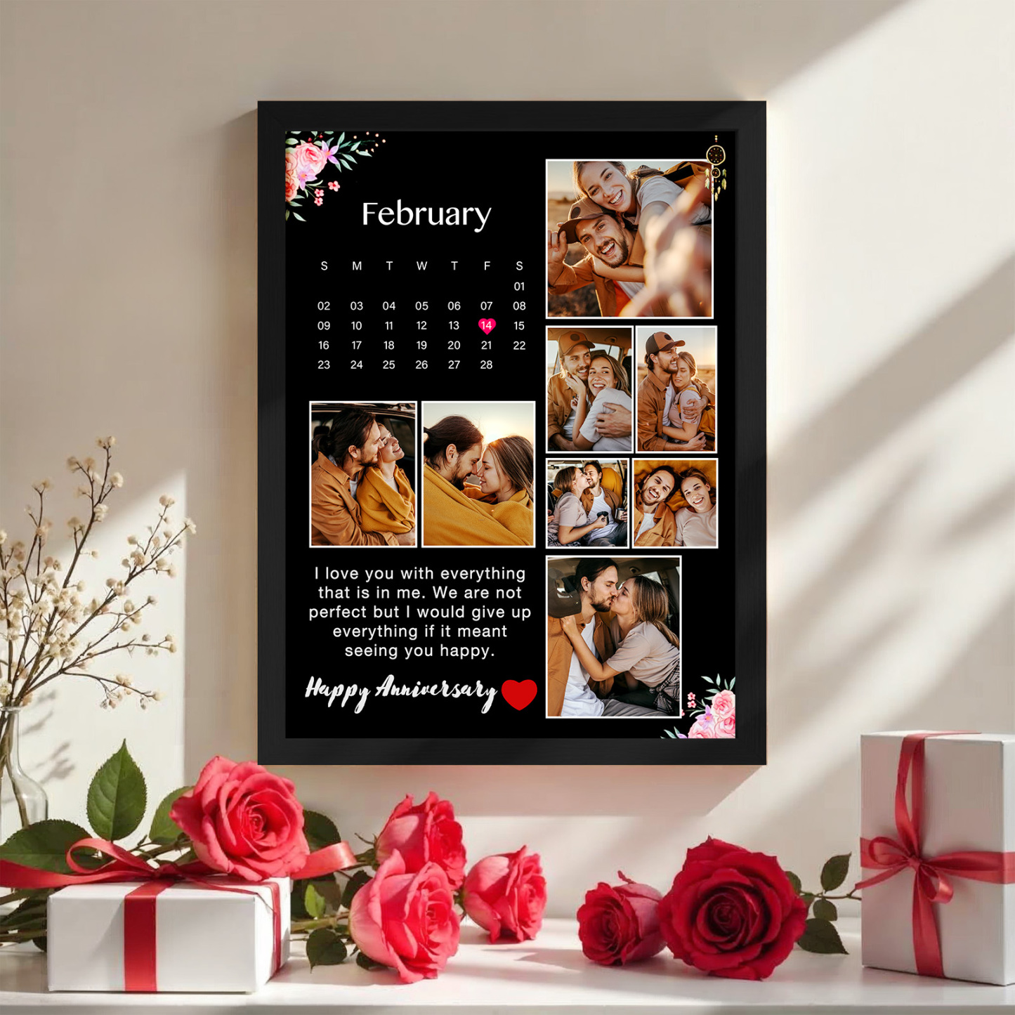 Custom Photo Calendar Frames Decor Gifts for Birthday Anniversary Gift For Couples