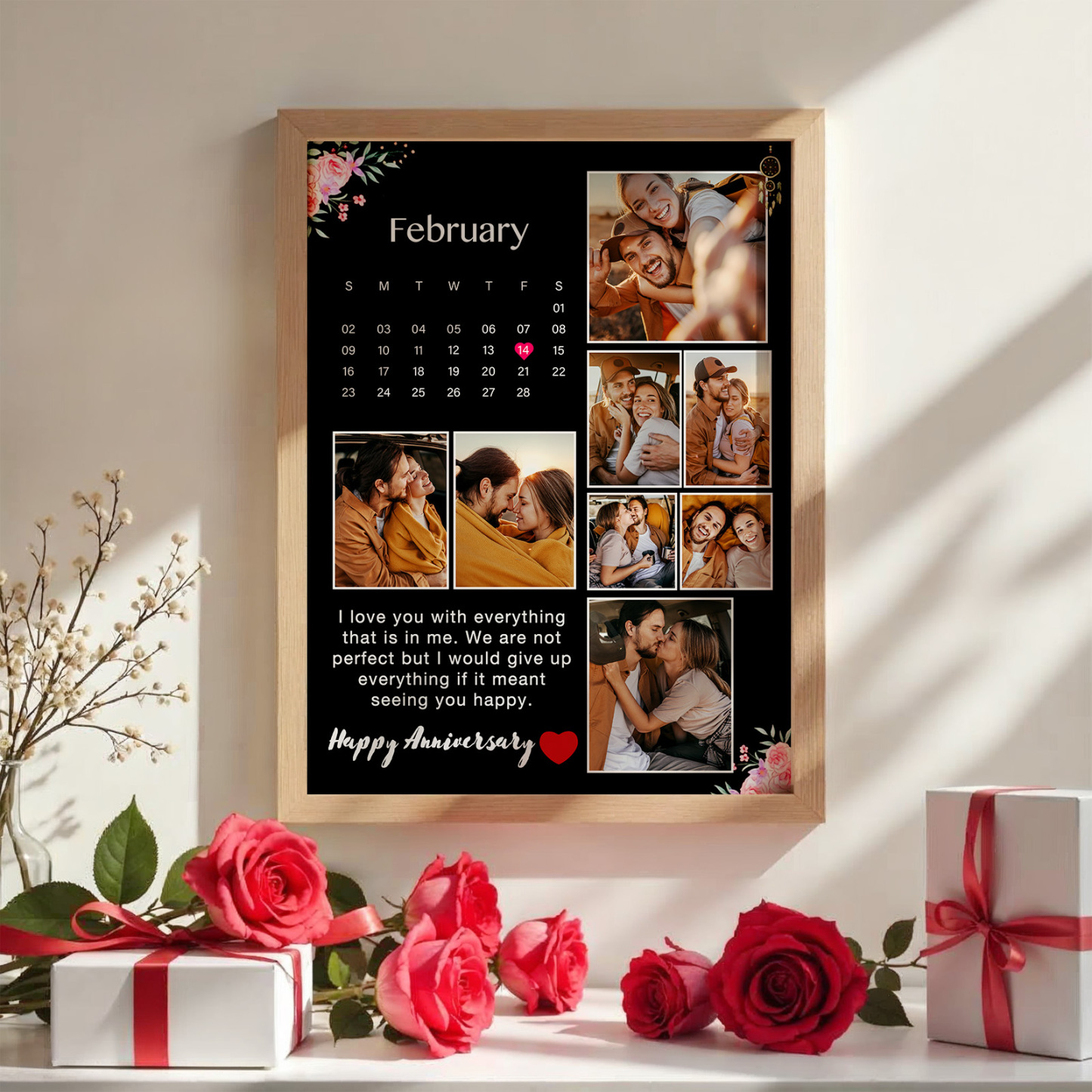 Custom Photo Calendar Frames Decor Gifts for Birthday Anniversary Gift For Couples