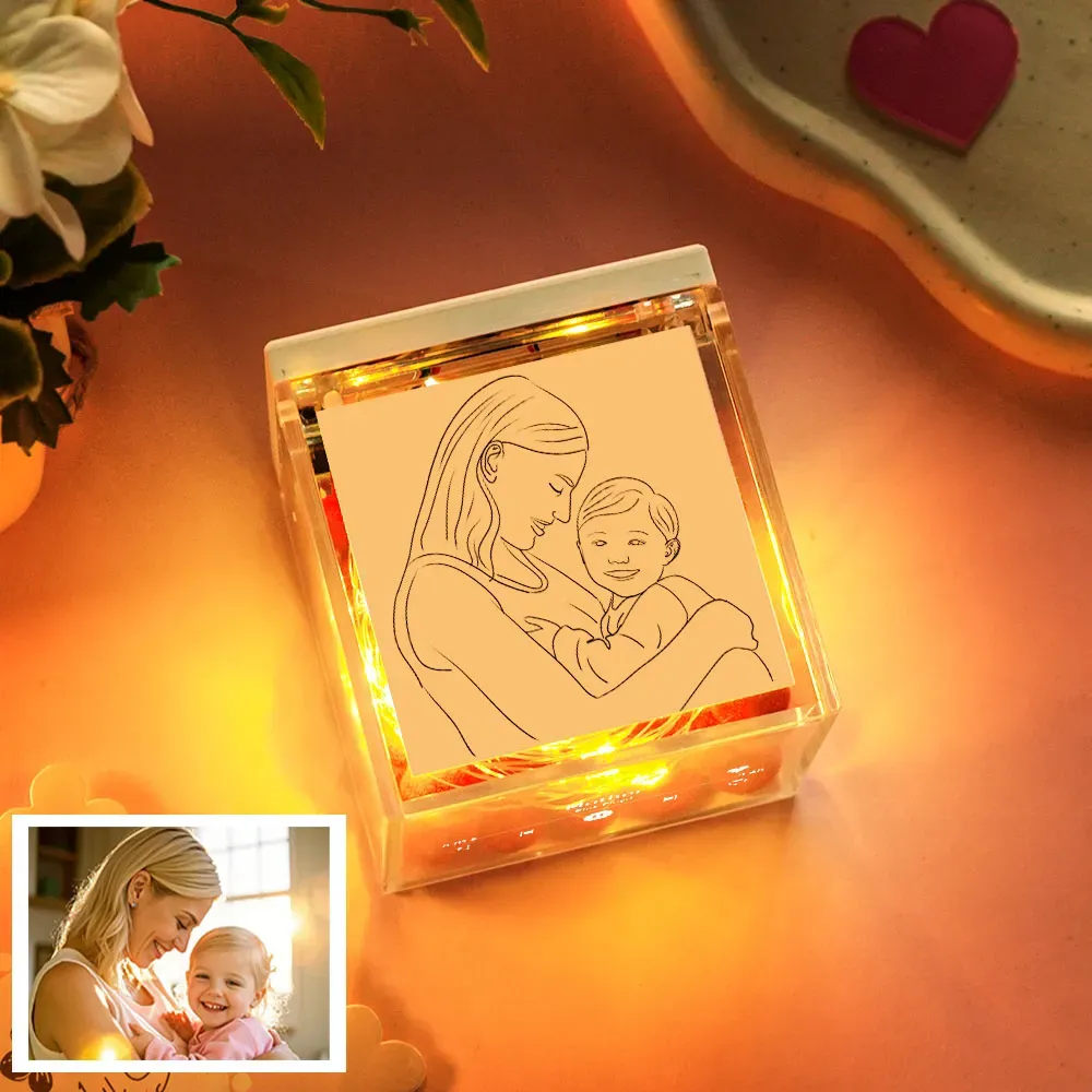 Custom Mini Vinyl Record Player in an Acrylic Box with Custom Text Cover For Mother's Day Gift for Mum