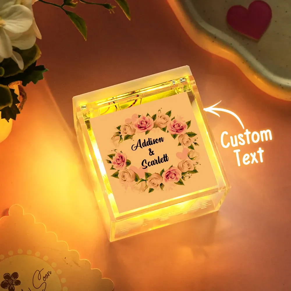Custom Mini Vinyl Record Player in an Acrylic Box with Custom Text Cover For Mother's Day Gift for Mum
