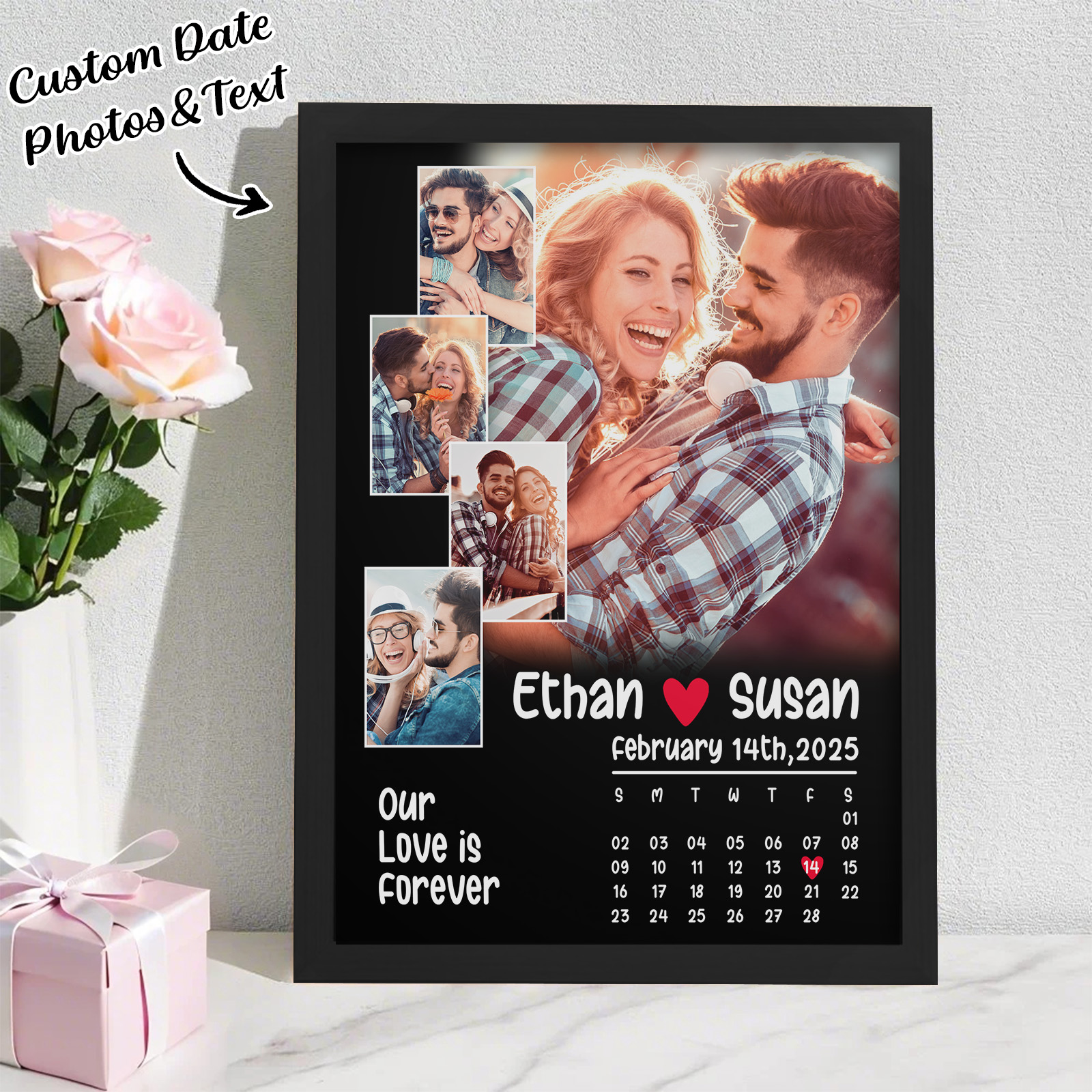 Custom Photo Frame Happy Moment Frame With 5 Pictures and Date Gift for ...