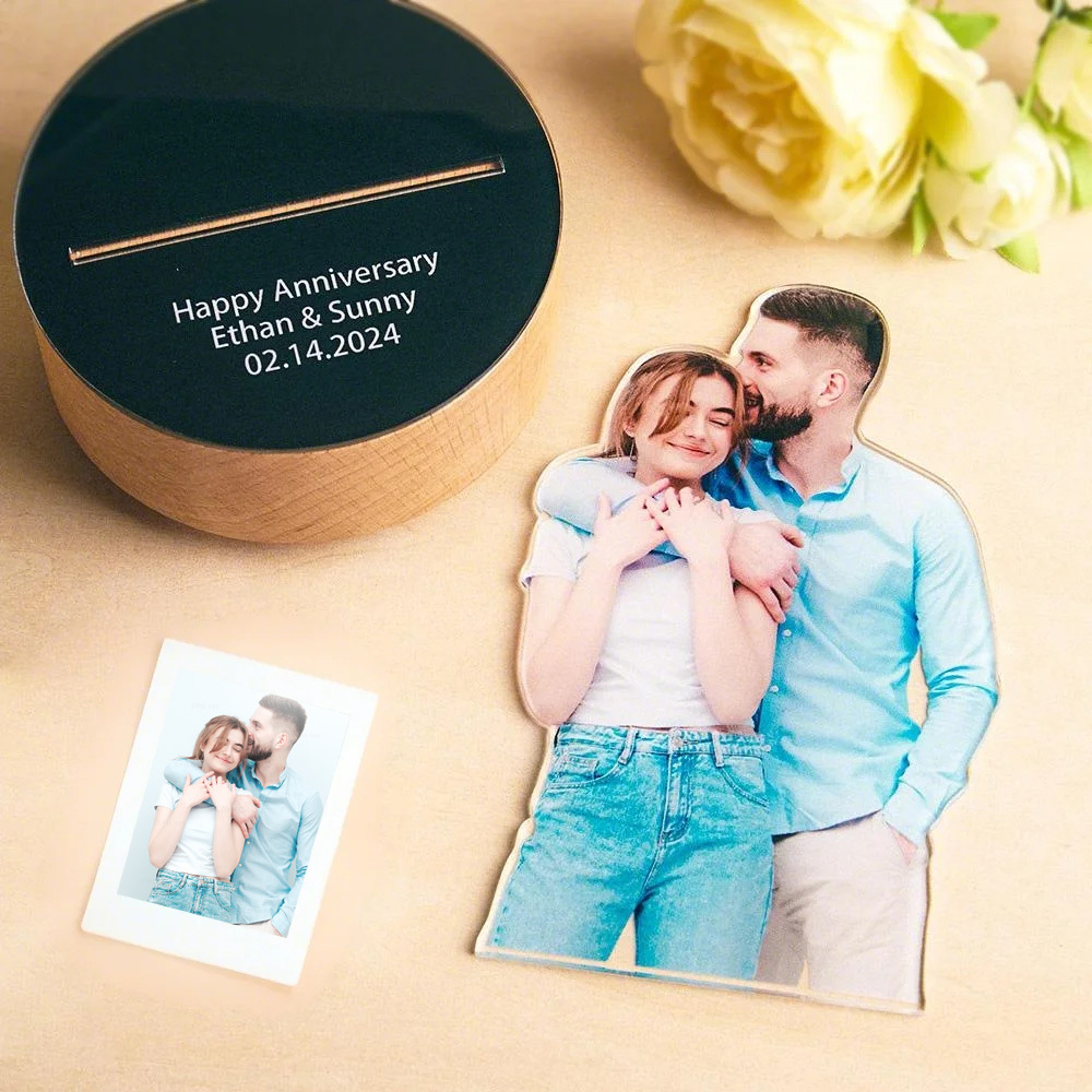 Personalized Photo Acrylic Music Box Custom Gift for Wedding Anniversary Birthday Valentines Day Gifts for Couples