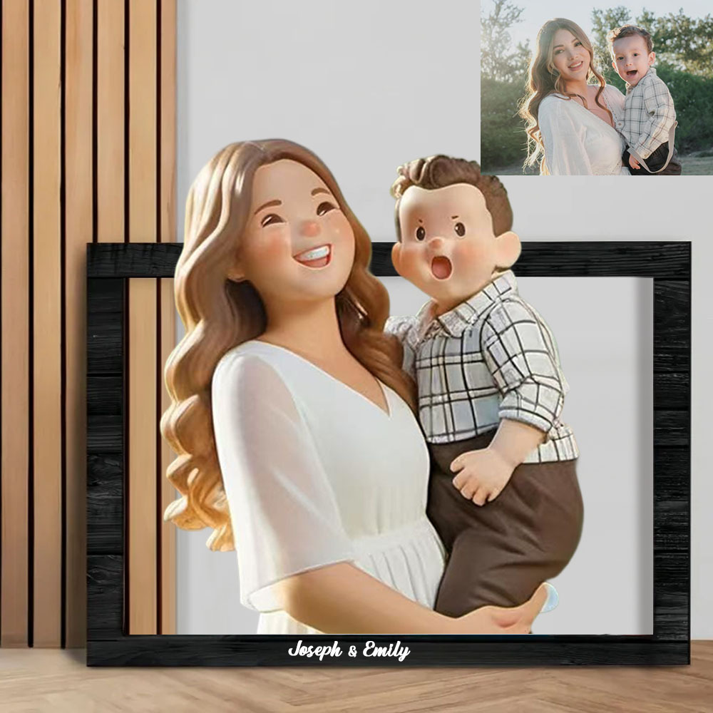 Personalized Cartoon Toy Style Photo Wood Frame