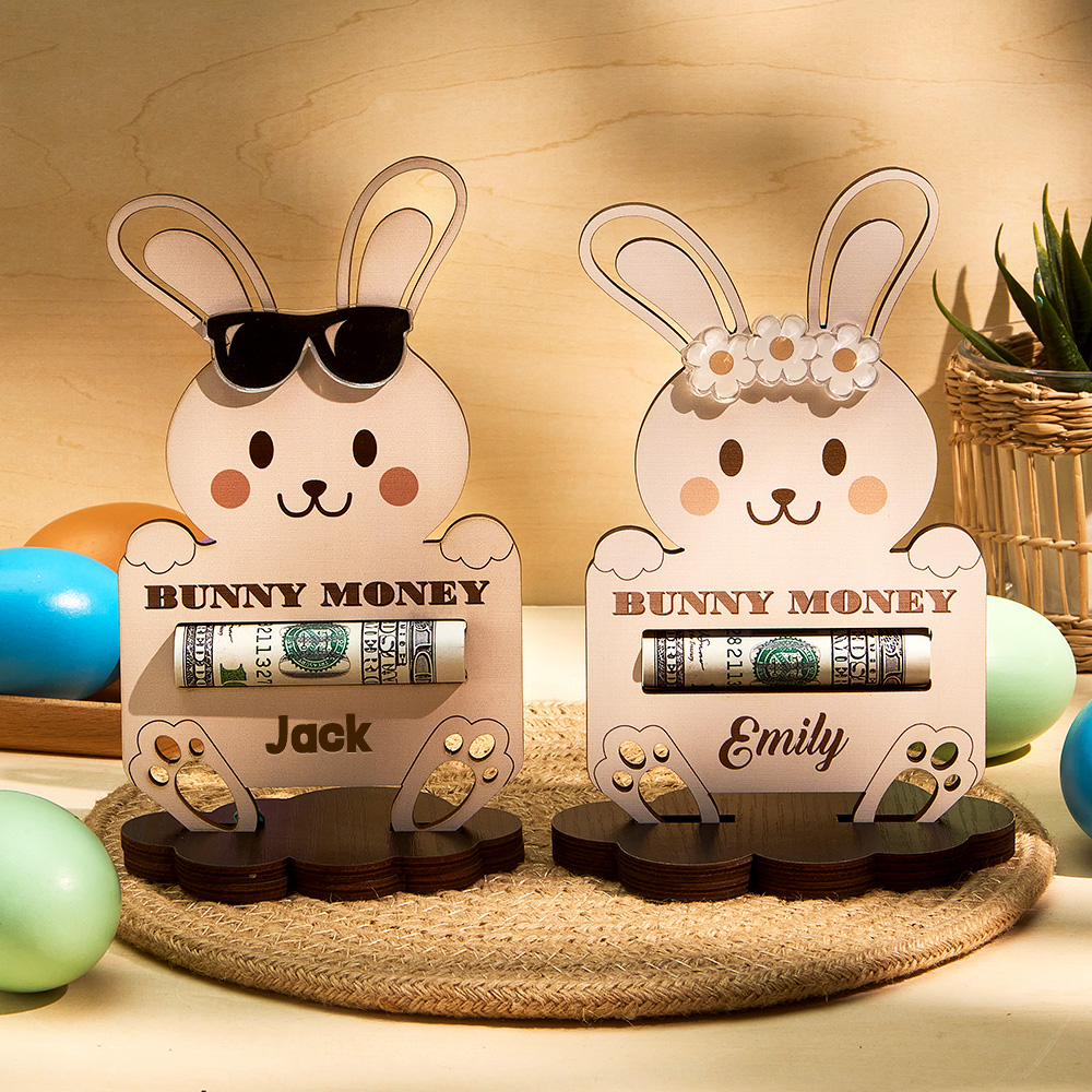 Easter Bunny Money Holder Gift Easter basket stuffers Easter Basket Decoration Personalized gift, Easter Basket Tags