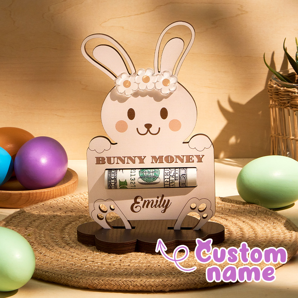 Easter Bunny Money Holder Gift Easter basket stuffers Easter Basket Decoration Personalized gift, Easter Basket Tags
