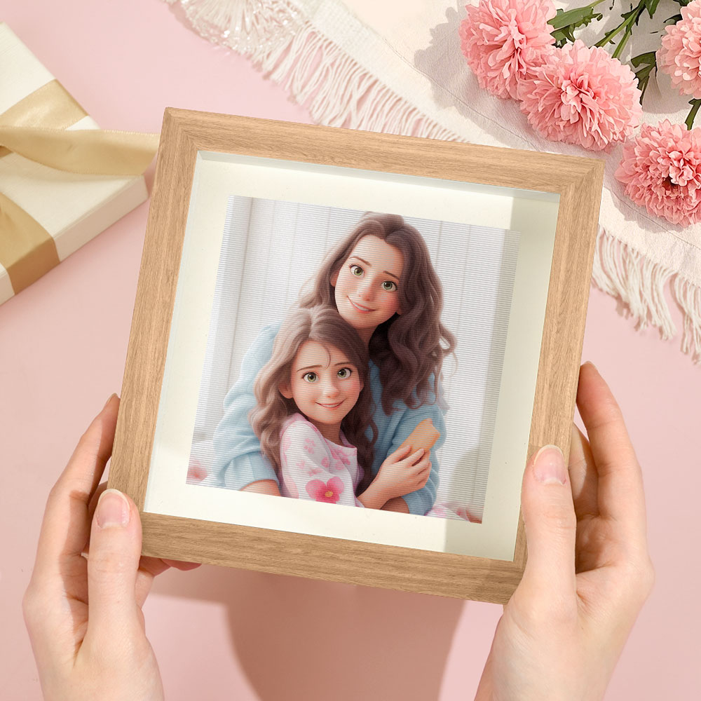 Custom Lenticular Photo Cartoon Frame Gifts for Mom