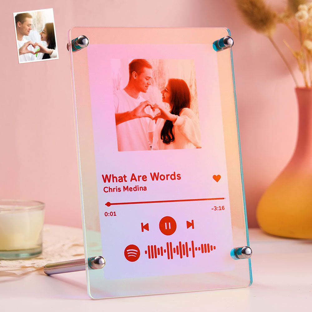 Scannable Spotify Code Photo Transparent Gradient Color Frame Personalized Laser Colorful Acrylic Plaque Valentine's Day Gifts -