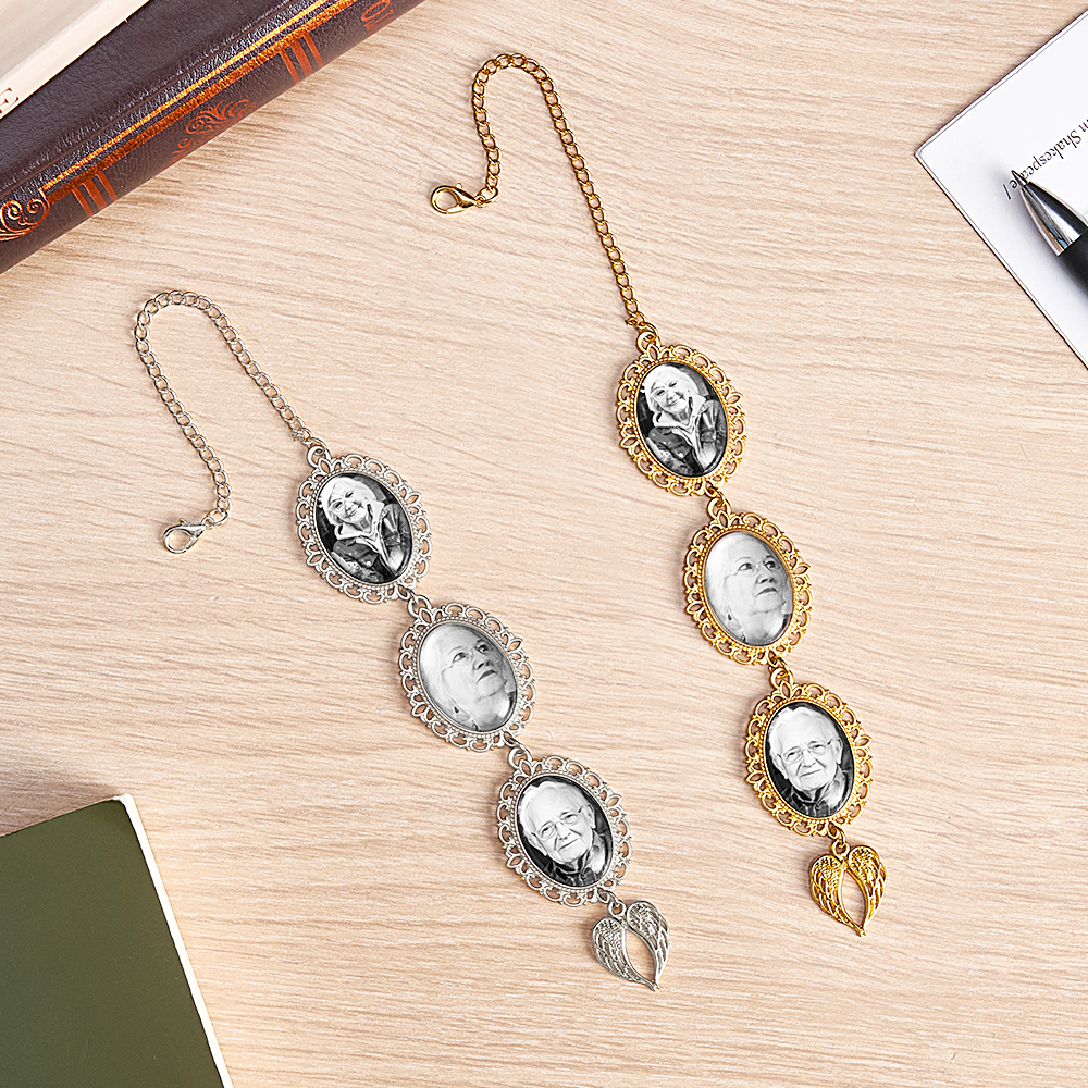 Custom Graduation Tassel With Memorial Photo Charm, Personalized Tassel Charm with Wings, Unqiue Graduation Gifts