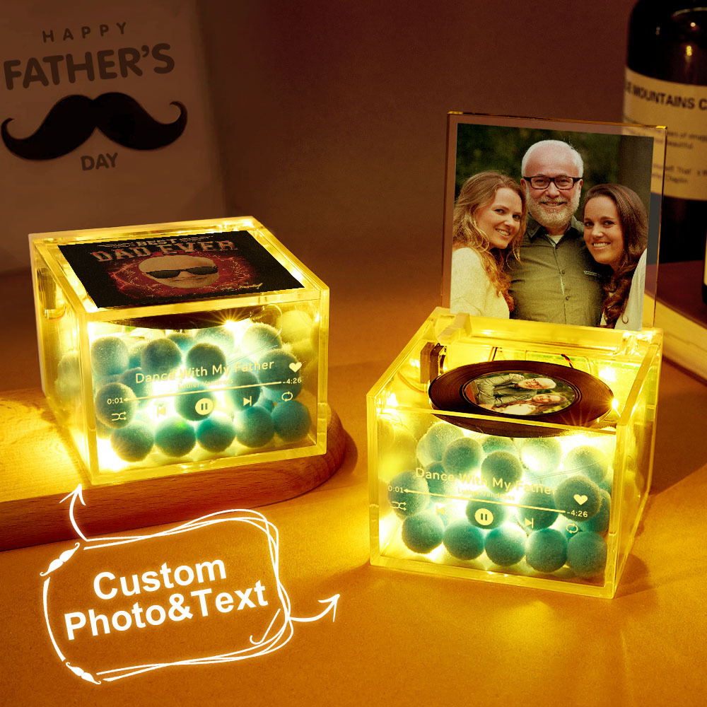 Custom Mini Vinyl Record Player Vintage Dad Face with Thug Style Sungl