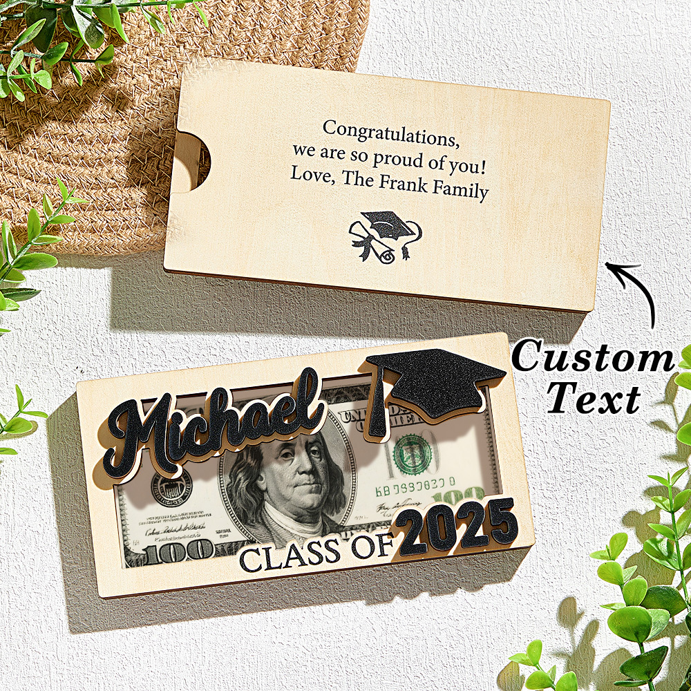 Personalized Graduation 2025 Money Holder Gift, Custom Gift for Grad Student, Gift for High School Senior, Custom Grad Name Cash Holder