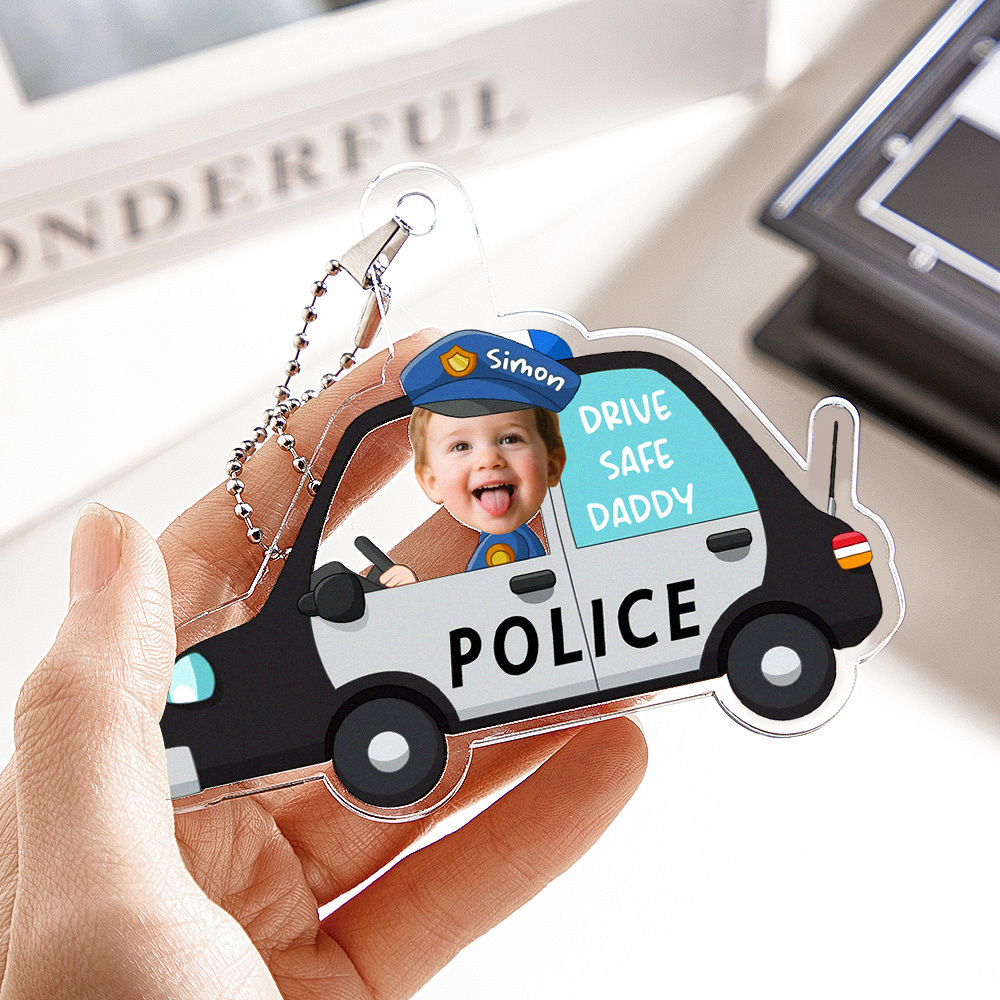 Father's Day Gifts Personalized Photo Drive Safe Daddy Acrylic Car Hanger Gift Idea for Dad