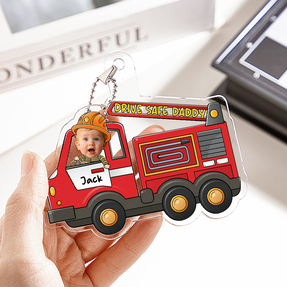 Father's Day Gifts Personalized Photo Drive Safe Daddy Acrylic Car Hanger Gift Idea for Dad