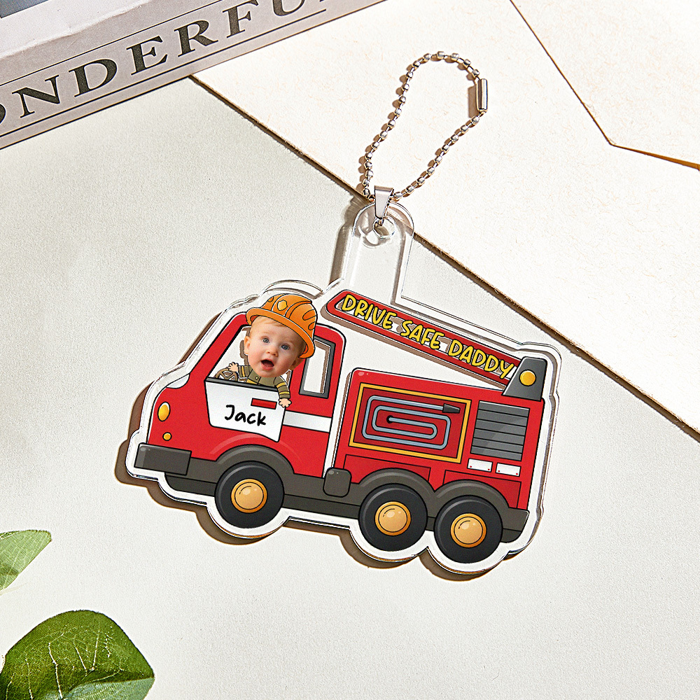 Father's Day Gifts Personalized Photo Drive Safe Daddy Acrylic Car Hanger Gift Idea for Dad