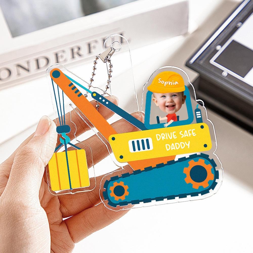 Father's Day Gifts Personalized Photo Drive Safe Daddy Acrylic Car Hanger Gift Idea for Dad