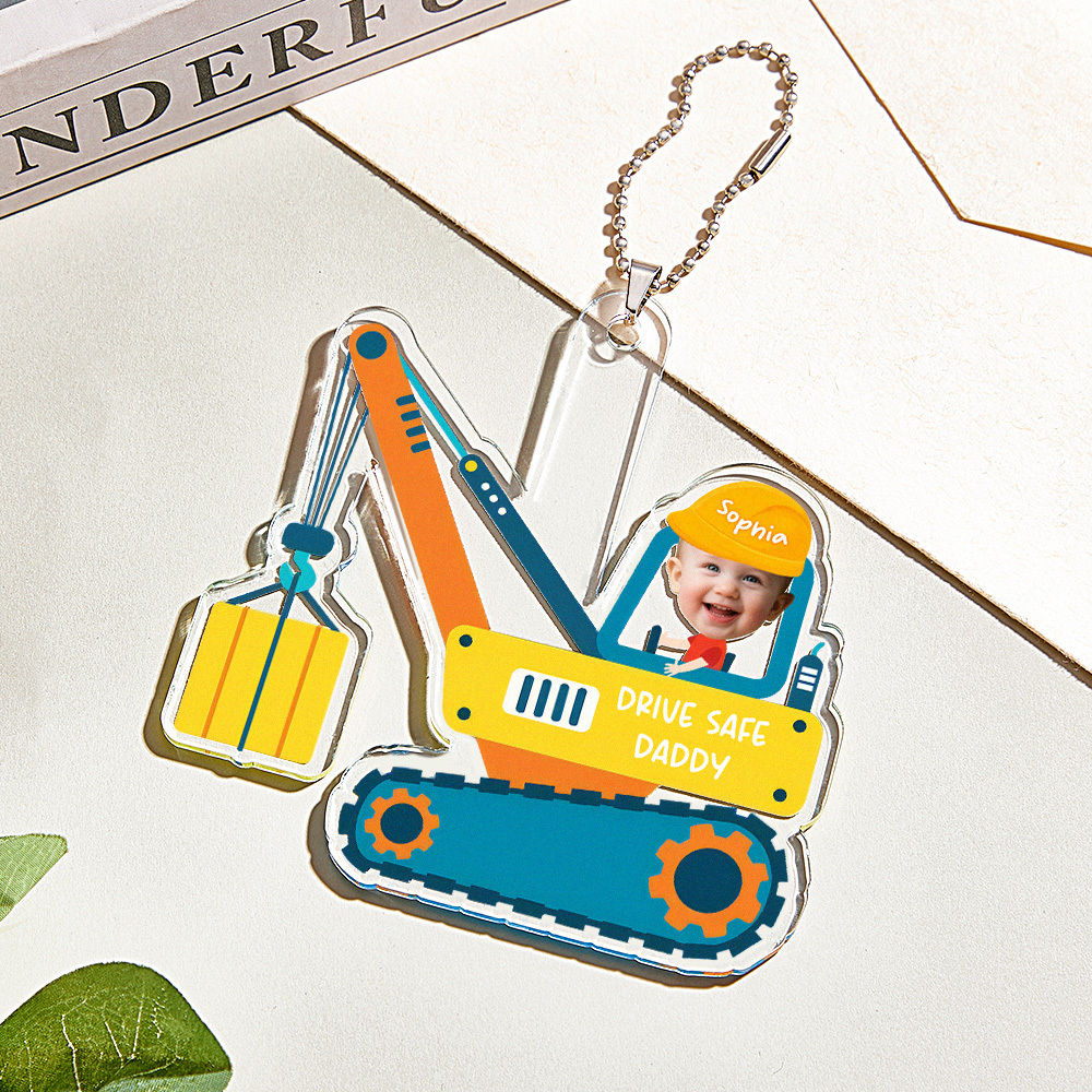 Father's Day Gifts Personalized Photo Drive Safe Daddy Acrylic Car Hanger Gift Idea for Dad