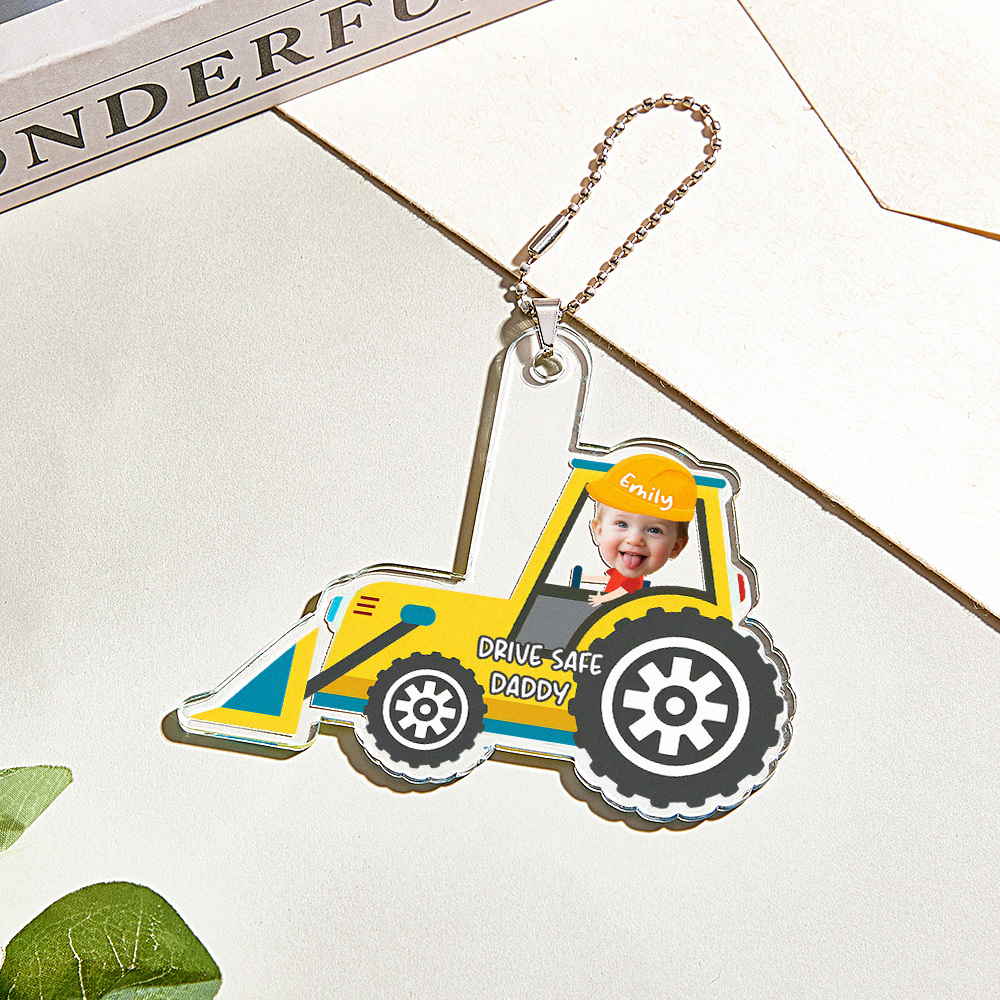 Father's Day Gifts Personalized Photo Drive Safe Daddy Acrylic Car Hanger Gift Idea for Dad