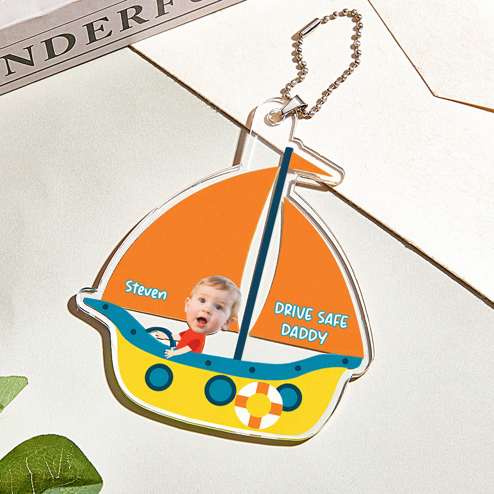 Father's Day Gifts Personalized Photo Drive Safe Daddy Acrylic Car Hanger Gift Idea for Dad