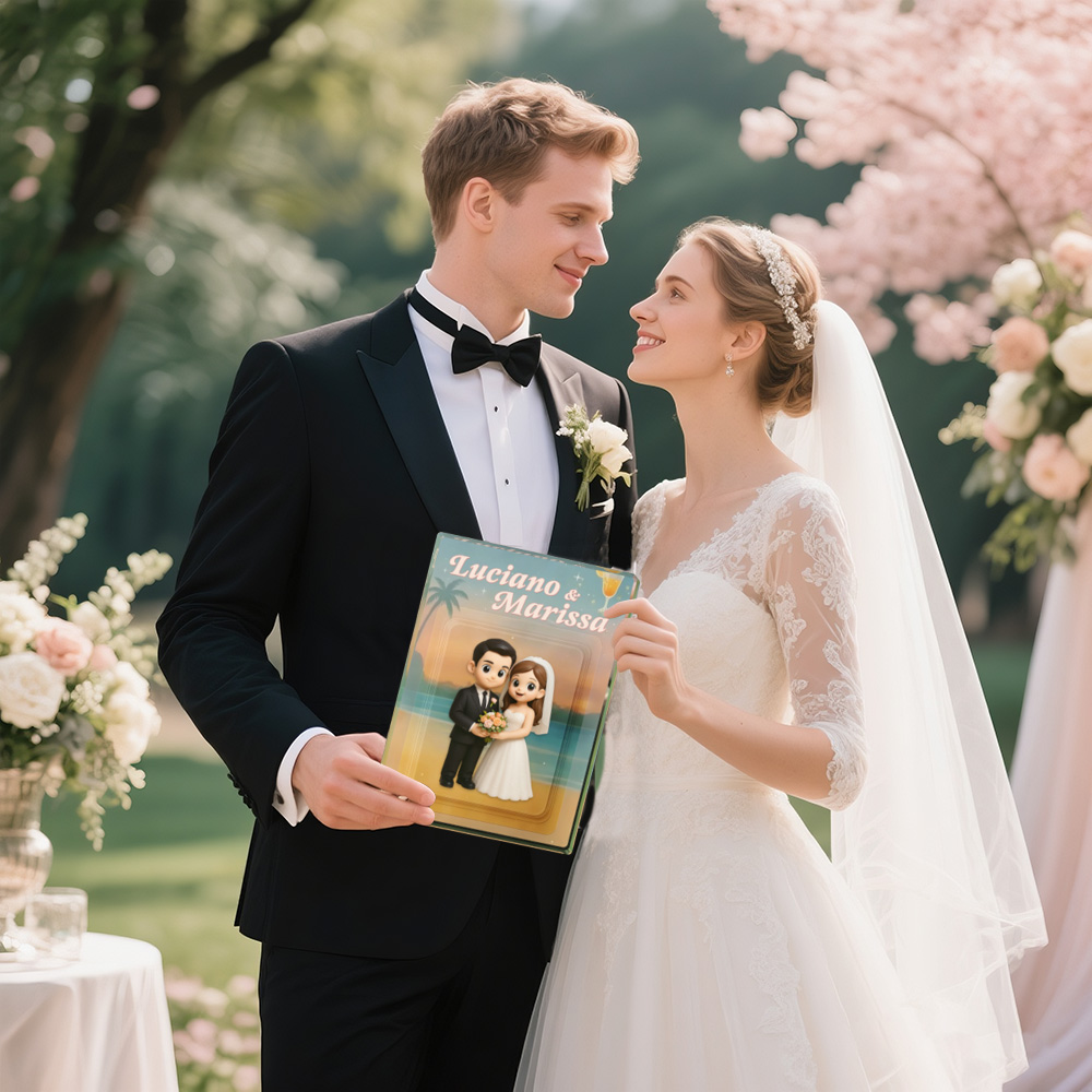 Personalized 3D Toy Art Style Photo Acrylic Block Custom Wedding Photo Block Plaque Anniversary Gifts