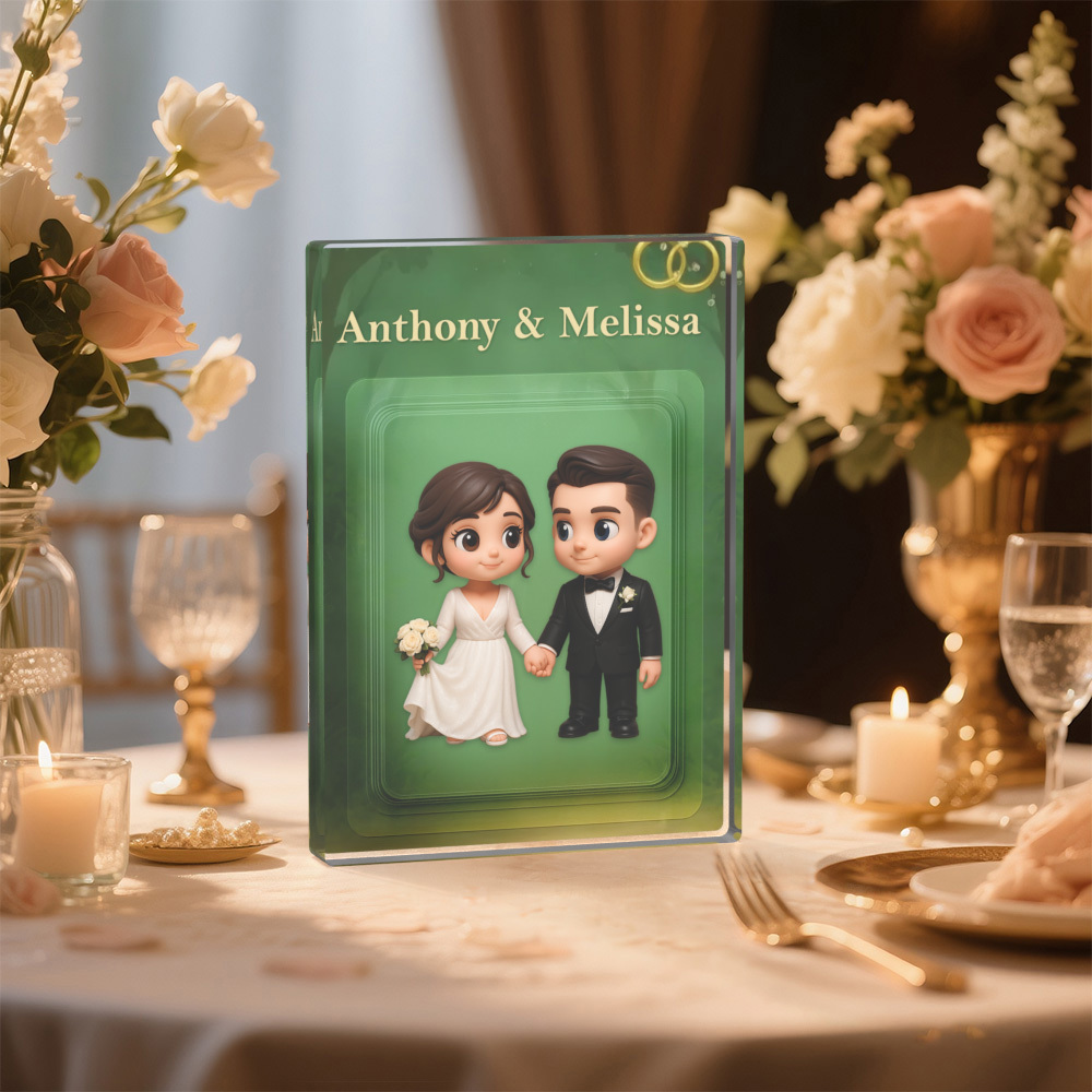 Personalized 3D Toy Art Style Photo Acrylic Block Custom Wedding Photo Block Plaque Anniversary Gifts