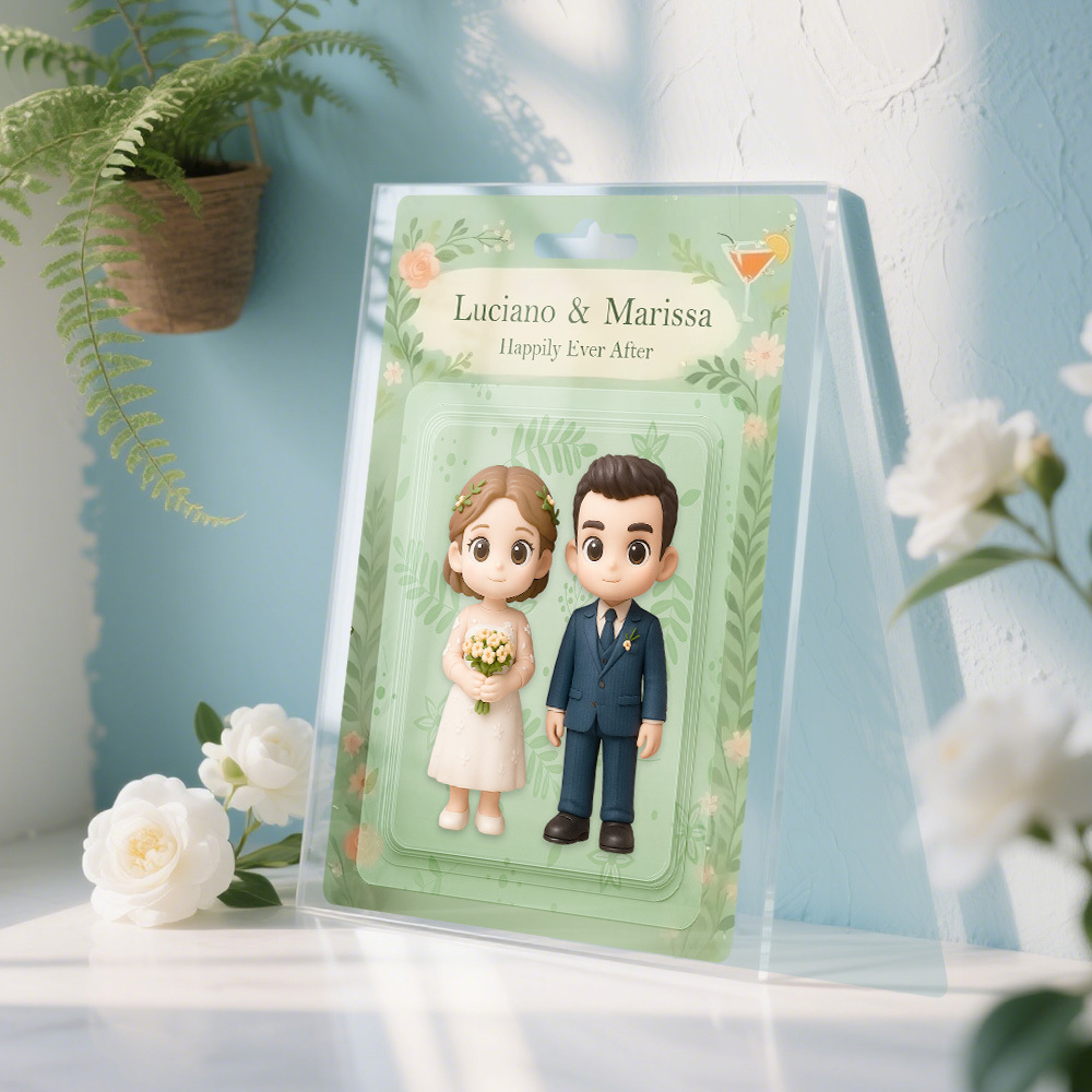 Personalized 3D Toy Art Style Photo Plaque Funny Custom Couple's Gift for Wedding Anniversary
