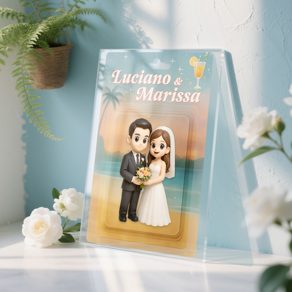 Personalized 3D Toy Art Style Photo Plaque Funny Custom Couple's Gift for Wedding Anniversary