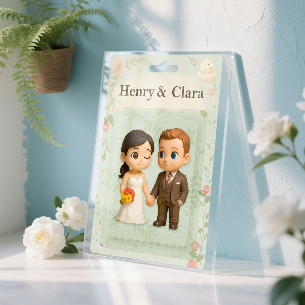 Personalized 3D Toy Art Style Photo Plaque Funny Custom Couple's Gift for Wedding Anniversary