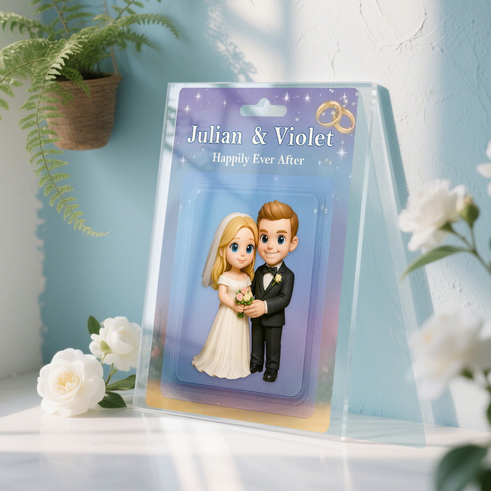 Personalized 3D Toy Art Style Photo Plaque Funny Custom Couple's Gift for Wedding Anniversary