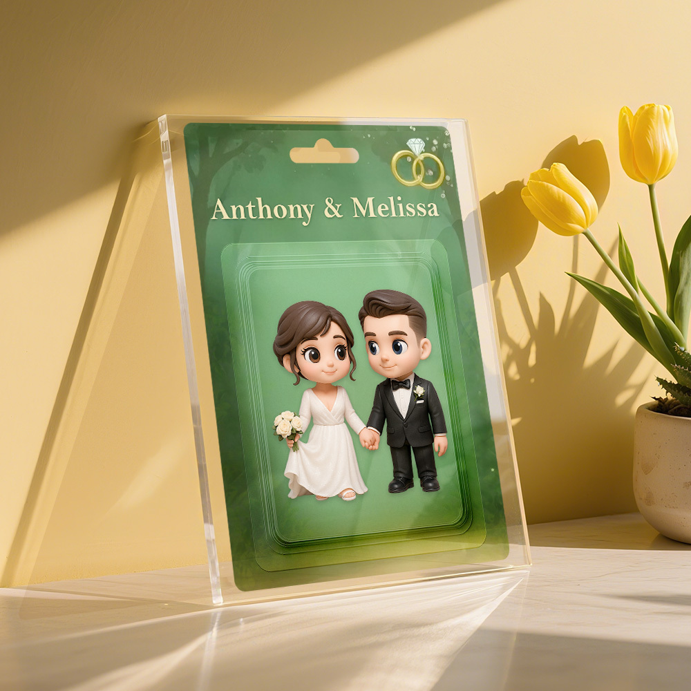 Personalized 3D Toy Art Style Photo Plaque Funny Custom Couple's Gift for Wedding Anniversary