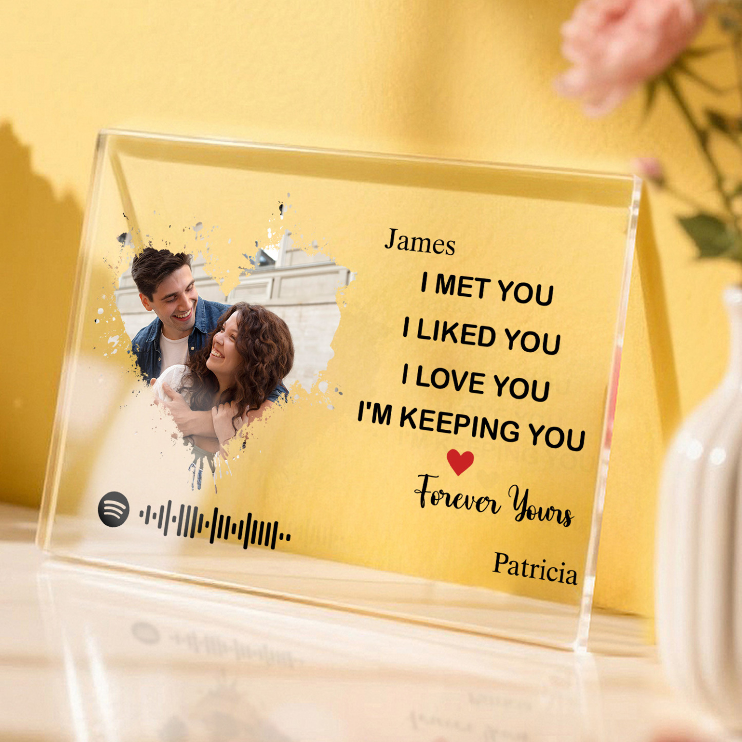 I Met You I Liked You Custom Photo Plaque Acrylic Spotify Song Decor Anniversary Gift For Couples