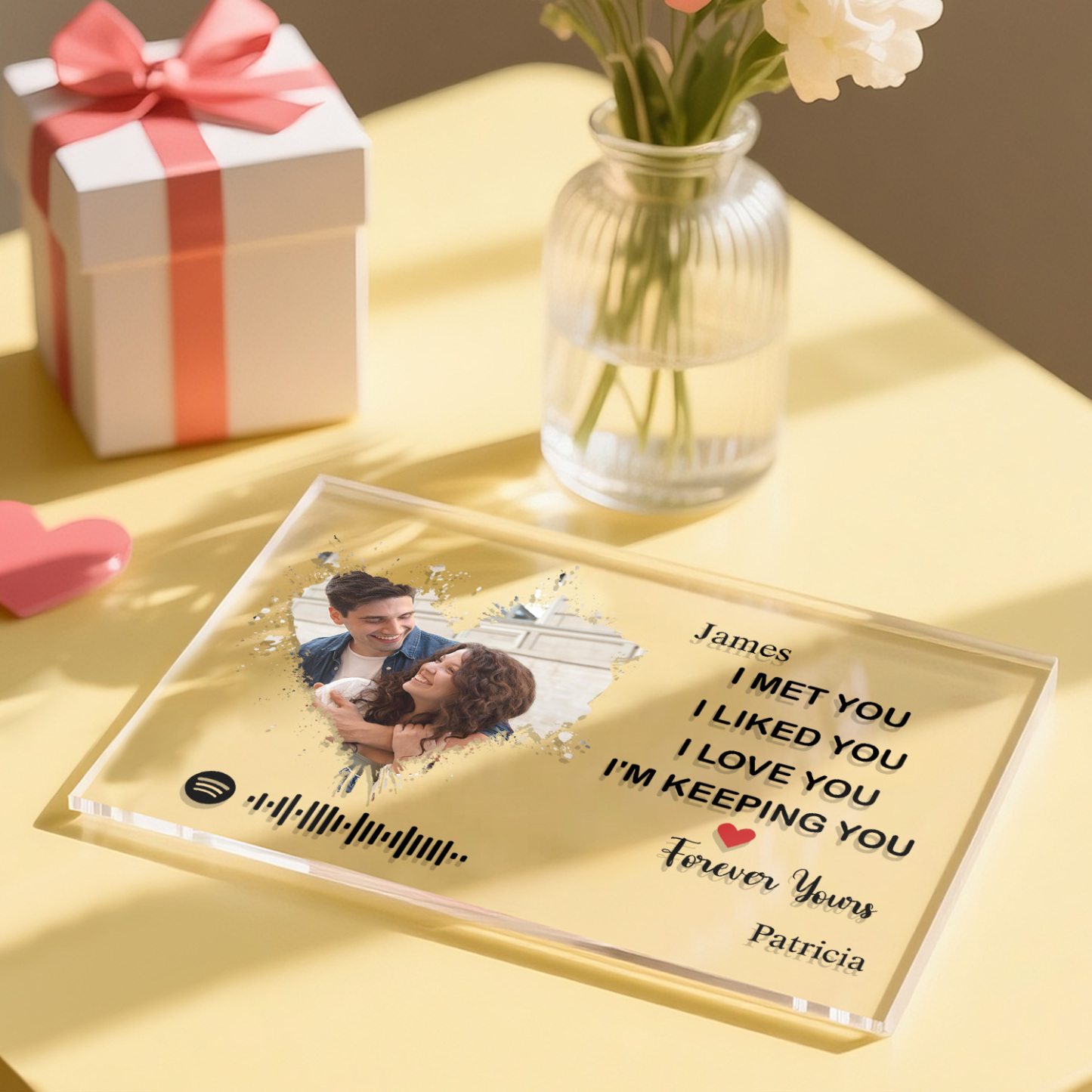 I Met You I Liked You Custom Photo Plaque Acrylic Spotify Song Decor Anniversary Gift For Couples
