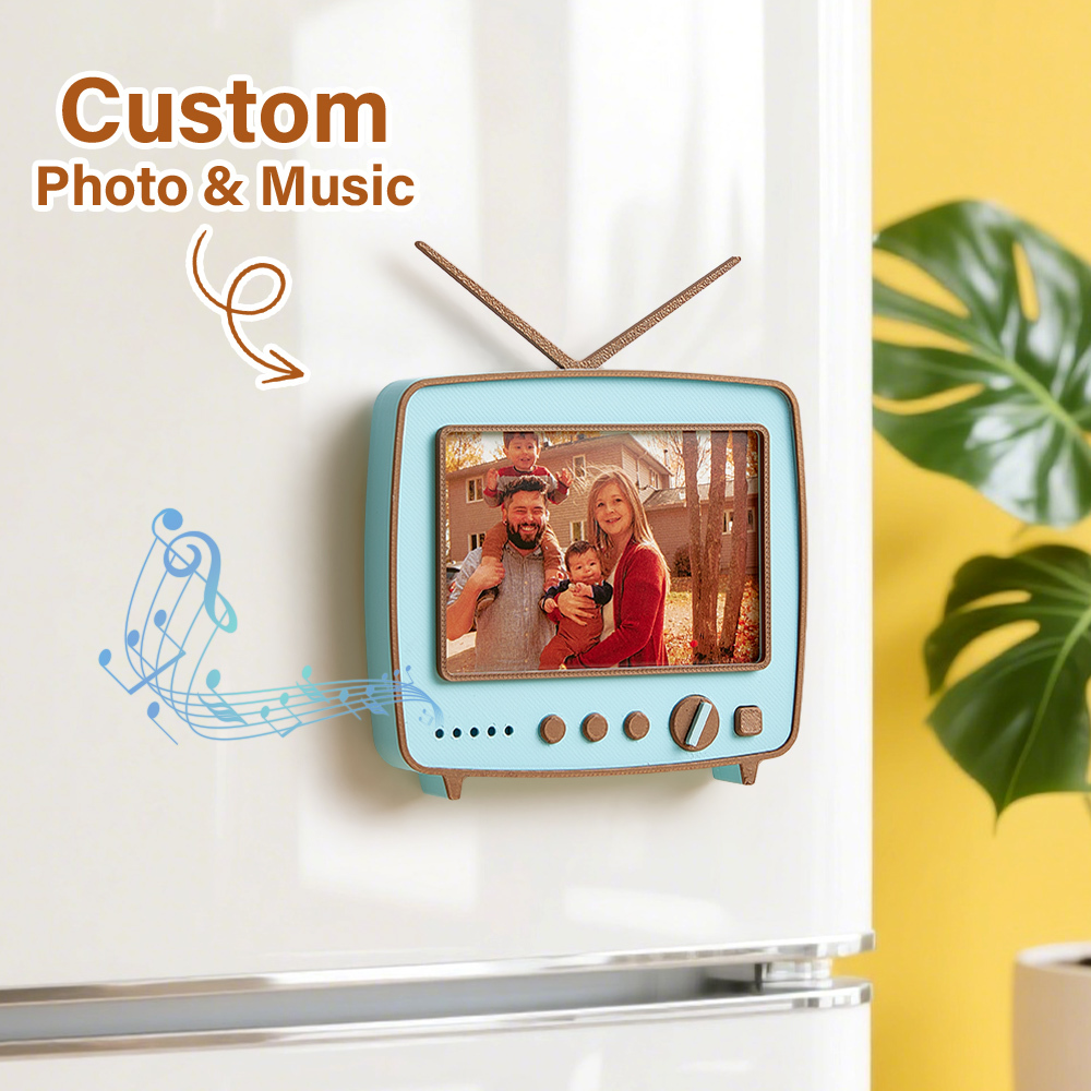 Custom Photo 3D printed TV-shaped music Ornaments Personalized Photo Music Fridge Magnets