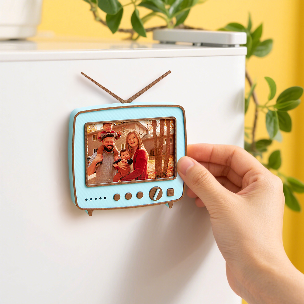 Custom Photo 3D printed TV-shaped music Ornaments Personalized Photo Music Fridge Magnets