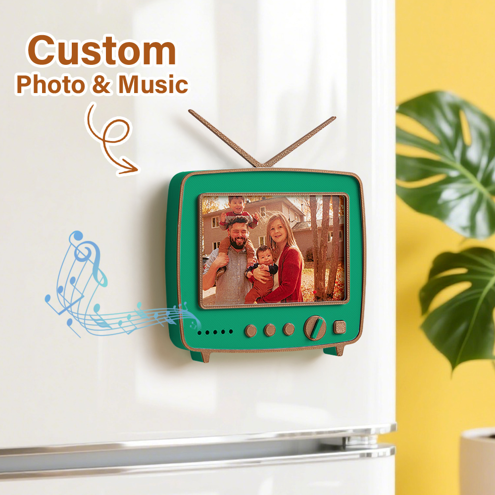 Custom Photo 3D printed TV-shaped music Ornaments Personalized Photo Music Fridge Magnets