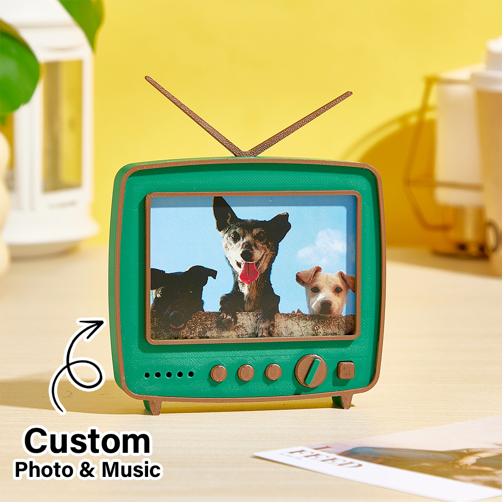 Custom Photo 3D printed TV-shaped music Ornaments Personalized Photo Music Fridge Magnets