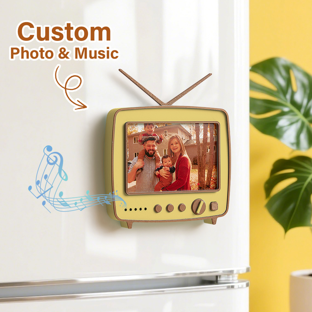 Custom Photo 3D printed TV-shaped music Ornaments Personalized Photo Music Fridge Magnets