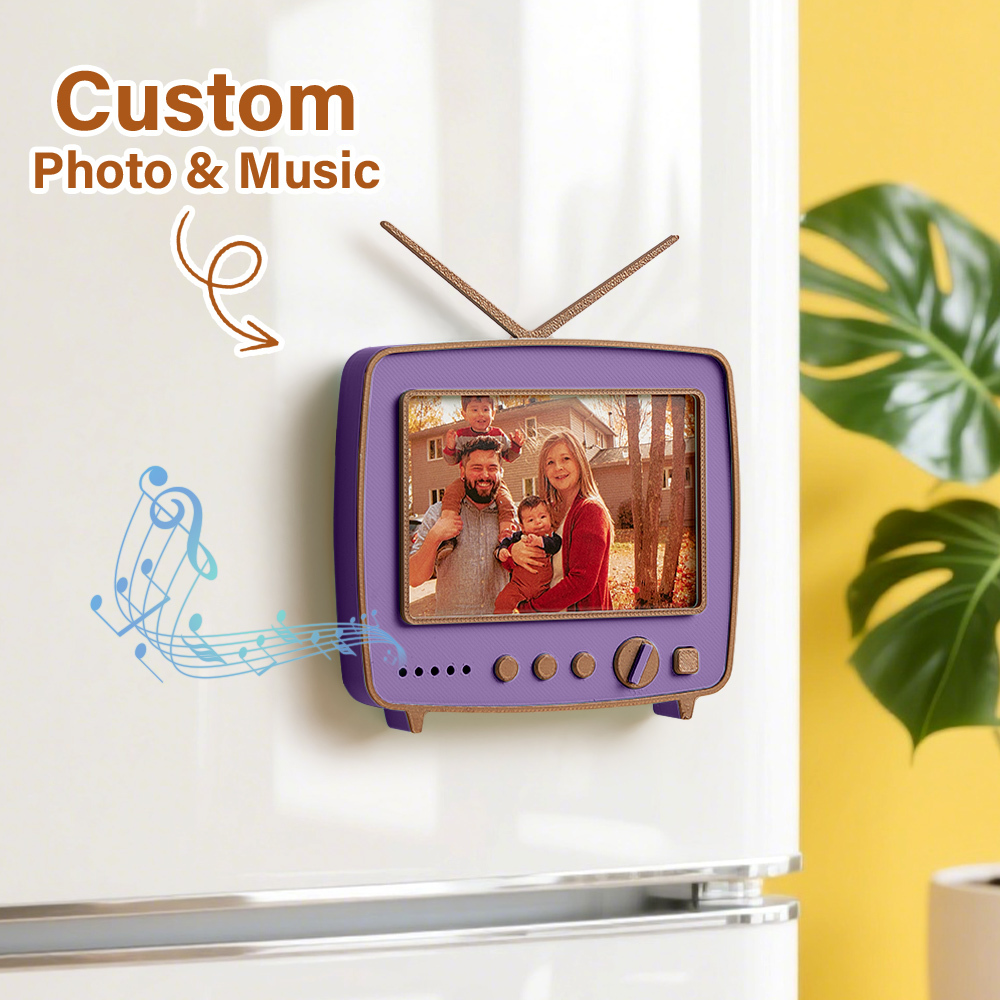 Custom Photo 3D printed TV-shaped music Ornaments Personalized Photo Music Fridge Magnets